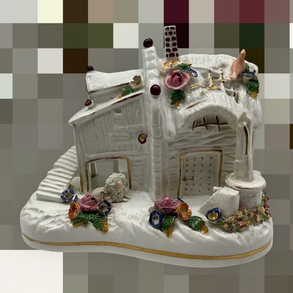 Coalport Vintage Porcelain Cottage Burner 7" Tall MCM Collectible  288 - Picture 3 of 16